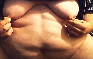 FAT Belly & Boobs - Moobs Play.  Saggy Fatty Tits