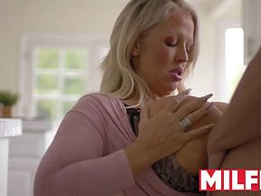 Mother-in-law with massive tits seduces her stepdaughter's boyfriend
