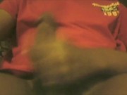[Throwback] Young BLK Dude Shoots Big Load in Red Shirt