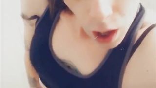 TRANSSEXUAL Carmen Melatonin drains herself after the gym