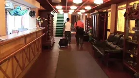 French blonde dolls share huge cocks in steamy sauna foursome