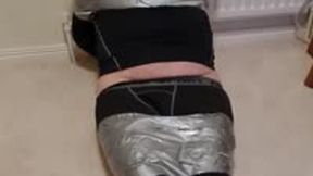 Miss M and helpless man in duct tape escape challenge