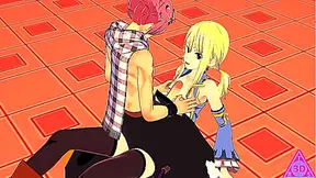 Lucy Pleasures Natsu with Blowjob Handjob in Horny Fairy Tale Fantasy