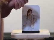 Claude Bombard defaces artwork of Penny Pax, cums on her glasses, face and tits | art cumshot