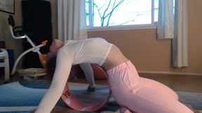 Yoga wheel practice