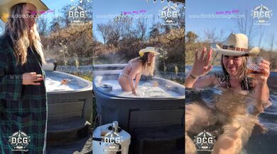Country girl in the hot tub dripping for her daddy cowgirl
