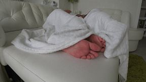 Beautiful feet rubbing under the blanket V2c