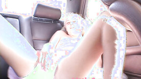 ”Charming petite solo teen in car plays with her snatch”