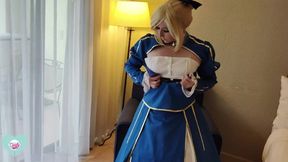 Artoria Saber Use Her Sohimi Vibrator in Her Pussy Until She Squirt-ahegao Fate Cosplay