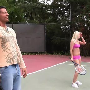 Her backhand got better after sucking the coachs big cock