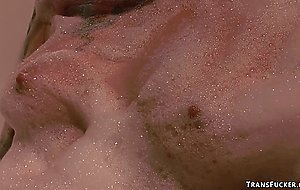 Hot babe after bath is fucked by TS