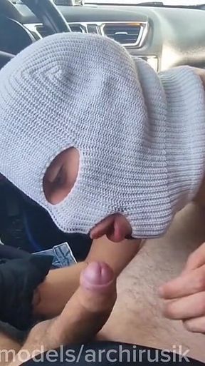 Slut on the Road Eating Stepdaddy's Cum Near the Shopping Mall