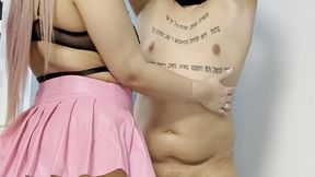 My slave, My pleasure - Female Mistress dominates tied male slave