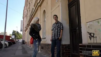 Blonde Czech teen Ria Sunn gets paid for oral and pussy fucking