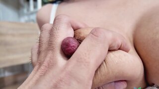 Petite nasty step sister boobs and mouth teases by lad fat cock