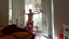 I tie and blind my friend and fuck her at her house. Homemade video