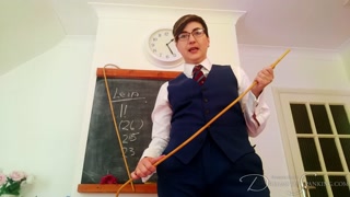 Disciplined Like a Boy - Headmaster Blake disciplines with cane in one hand and cock in the other