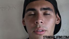 Bareback banged Latino gets picked up and squirted with jizz