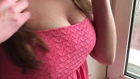 Russian Amateur with Big Tits Gives Blowjob and Talks Dirty on the Phone