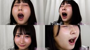 Kana Yura - CLOSE-UP of Japanese cute girl YAWNING - 1080p MOV