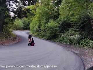 Be a good slut and suck my dick in public road