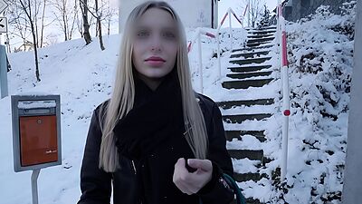 Gorgeous Euro girl loves big cocks public pick up face fuck deepthroat and hardcore sex in back of van