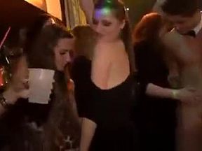 Amateur girls sucking cock at a cfnm party