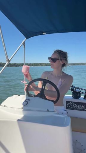 Sexy German babe on a boat