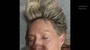Horny GILF wants cum in her pussy with a vibrator then I cum a second time in her mouth.