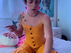 Ginger twink rides with two horny gay lads