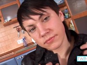 Cute Brunette Bryan I Fills His Butt Hole With A Huge Dildo!