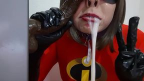 full version: cute trans elastic whore giving a blowjob to bbc and eating cum after deepthroat wearing a bdsm nosehook