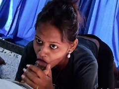 Young Indian Wife Giving Deepthroat Blowjob With Cum
