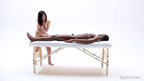 Sensual Interracial Massage With Amateur Big Breasted Brunette