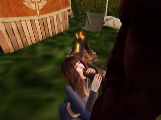 Second Life Ebony stud Brotherhood of Iron knight bangs white woman Vault Dweller