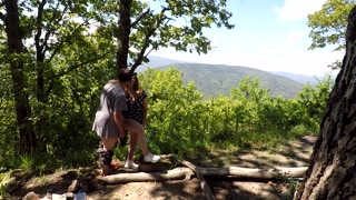 Public sex on the mountain, cunnilingus + sperm kiss