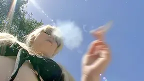 Naughty college girl in glasses tries to deep throat his long cock
