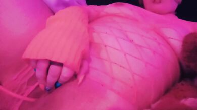 Stranger Remotely Controls Vibrator While She Moans In Pink Fishnet