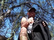 I have an anal orgasm in the bush using my dildo