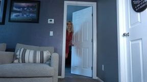 Lady in Red Puts on a Show for Her Neighbor