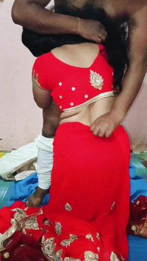 Red Saree Bhabhi's Hot Fuck Layer 1