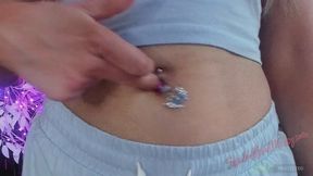 Blue Butterfly Belly Ring Fingering (HD) WMV