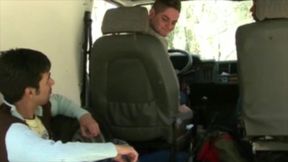 Gang bang with black boy in bus