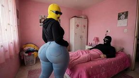 Petite Big Ass Girl in Tight Jeans Being Watched by Her Partner