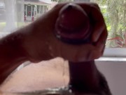 Open Window Masturbation and Cumshot
