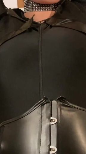 Spandex, Nylons, Heels Pissing and Masturbation Bondage   Clip 1