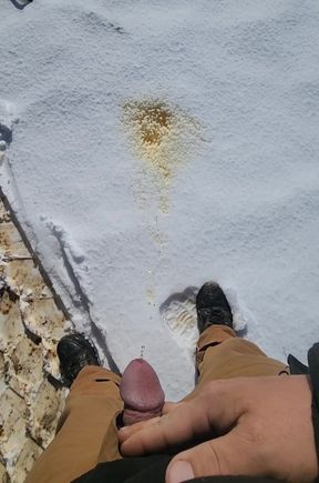 Turning the snow yellow at work.