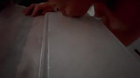 Piss Queen Shallows His Urine off Kitchen Counter