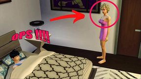 stepSister catches her stepbrother masturbating under the blanket and decides to give him a helping hand