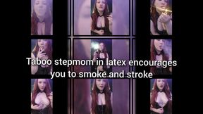 Taboo stepmom in latex encourages you to play "Stroke-A-Long" #1